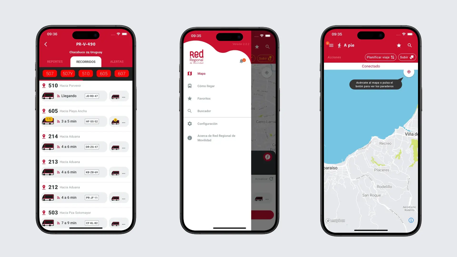 Red Regional — Functionalities