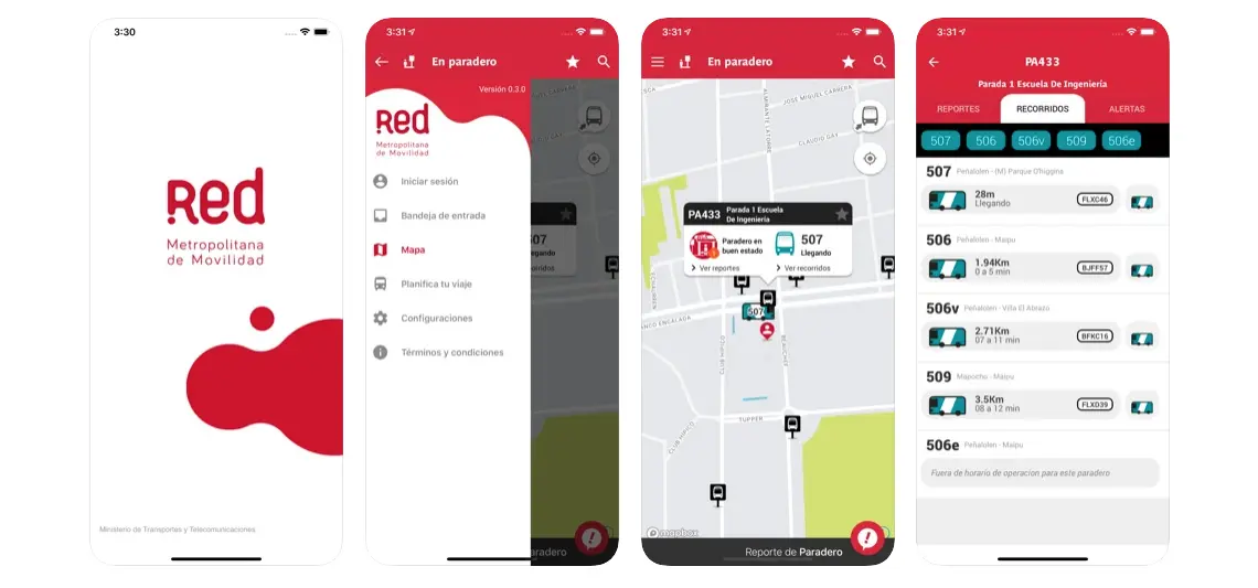 Red — screens